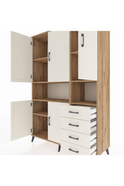 Hyperion Dolap 7 Raflı 4 Çekmeceli 5 Kapaklı 132x44x195 Çam-Aytaşı/Aytaşı