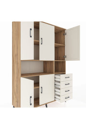 Hyperion Dolap 7 Raflı 4 Çekmeceli 5 Kapaklı 132x44x195 Çam-Aytaşı/Aytaşı
