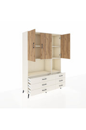 Hyperion Dolap 6 Raflı 6 Çekmeceli 3 Kapaklı 132x44x195 Aytaşı-Çam/Aytaşı