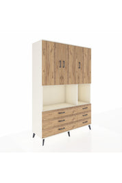 Hyperion Dolap 6 Raflı 6 Çekmeceli 3 Kapaklı 132x44x195 Aytaşı-Çam/Çam