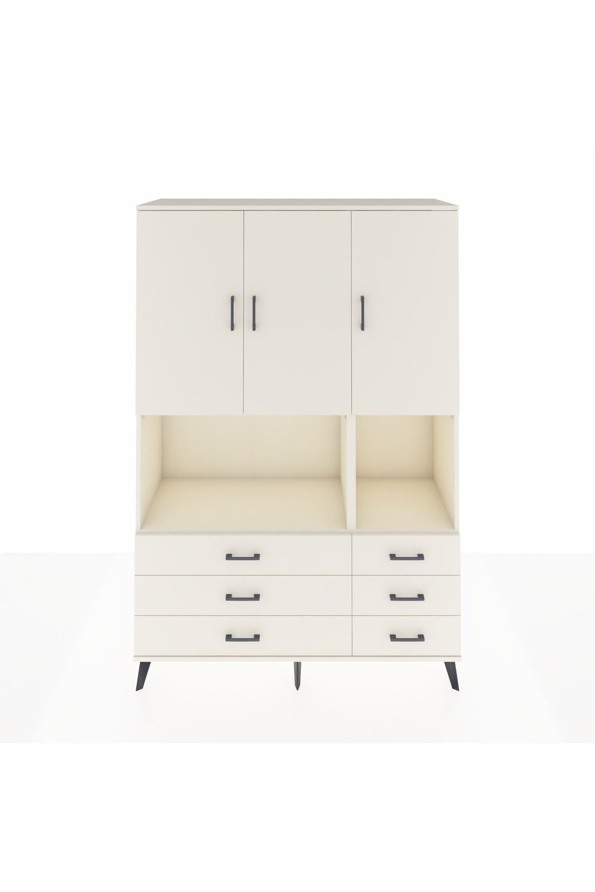 Hyperion Dolap 6 Raflı 6 Çekmeceli 3 Kapaklı 132x44x195 Aytaşı-Aytaşı/Aytaşı