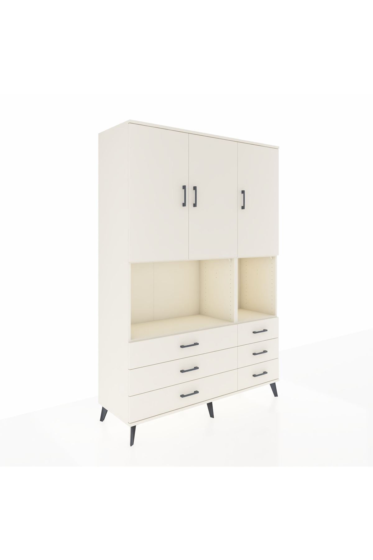 Hyperion Dolap 6 Raflı 6 Çekmeceli 3 Kapaklı 132x44x195 Aytaşı-Aytaşı/Aytaşı