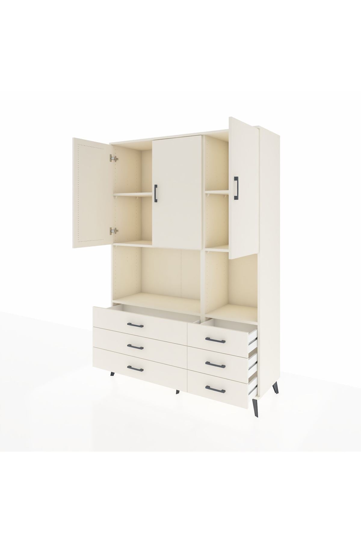 Hyperion Dolap 6 Raflı 6 Çekmeceli 3 Kapaklı 132x44x195 Aytaşı-Aytaşı/Aytaşı