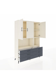 Hyperion Dolap 6 Raflı 6 Çekmeceli 3 Kapaklı 132x44x195 Aytaşı-Aytaşı/Antrasit