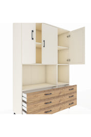 Hyperion Dolap 6 Raflı 6 Çekmeceli 3 Kapaklı 132x44x195 Aytaşı-Aytaşı/Çam