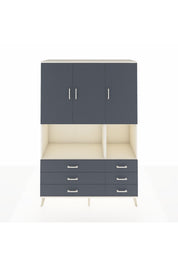 Hyperion Dolap 6 Raflı 6 Çekmeceli 3 Kapaklı 132x44x195 Aytaşı-Antrasit/Antrasit