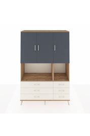 Hyperion Dolap 6 Raflı 6 Çekmeceli 3 Kapaklı 132x44x195 Çam-Antrasit/Aytaşı