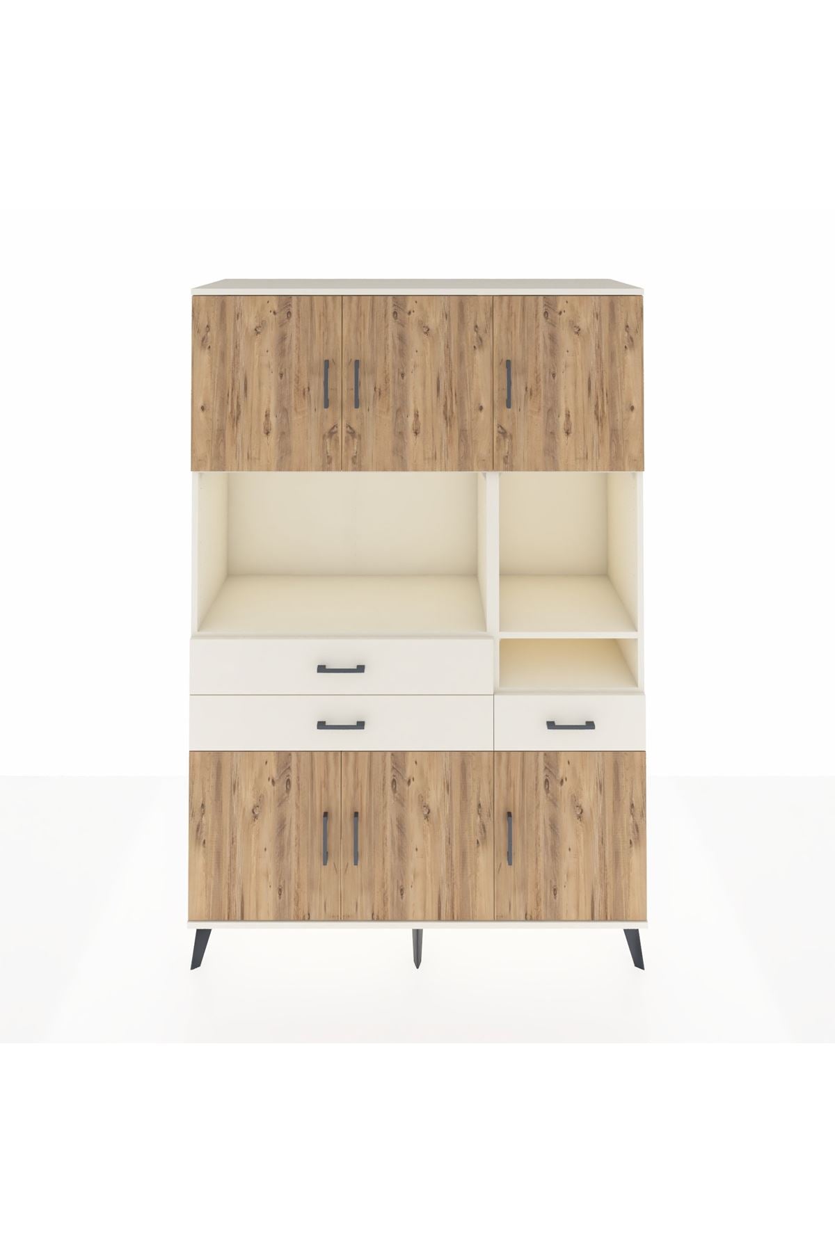 Hyperion Dolap 9 Raflı 3 Çekmeceli 6 Kapaklı 132x44x195 Aytaşı-Çam/Aytaşı