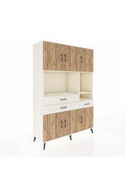 Hyperion Dolap 9 Raflı 3 Çekmeceli 6 Kapaklı 132x44x195 Aytaşı-Çam/Aytaşı