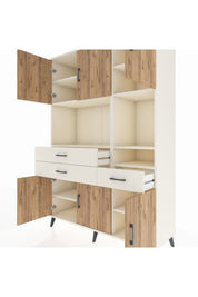 Hyperion Dolap 9 Raflı 3 Çekmeceli 6 Kapaklı 132x44x195 Aytaşı-Çam/Aytaşı