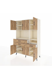 Hyperion Dolap 9 Raflı 3 Çekmeceli 6 Kapaklı 132x44x195 Aytaşı-Çam/Çam