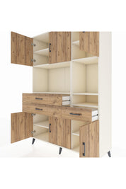 Hyperion Dolap 9 Raflı 3 Çekmeceli 6 Kapaklı 132x44x195 Aytaşı-Çam/Çam