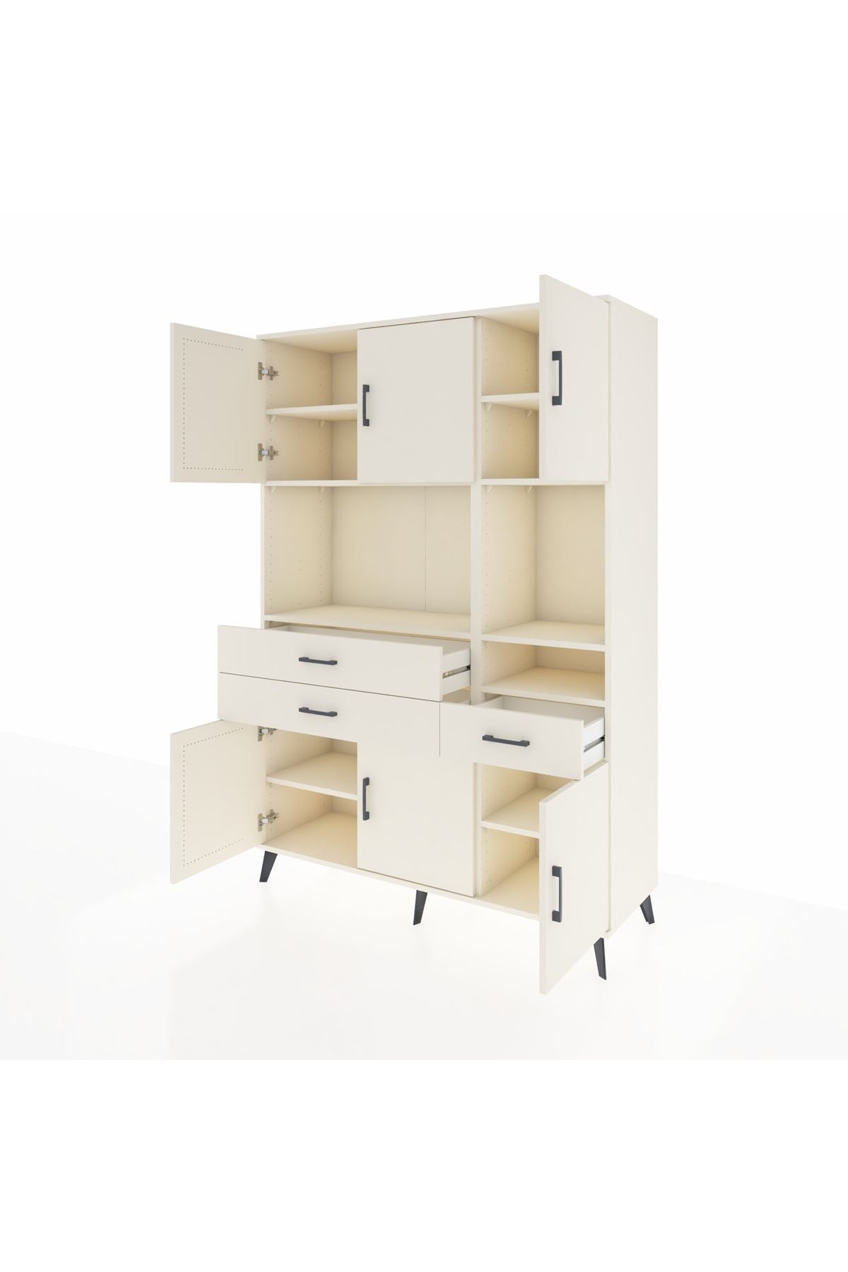 Hyperion Dolap 9 Raflı 3 Çekmeceli 6 Kapaklı 132x44x195 Aytaşı-Aytaşı/Aytaşı