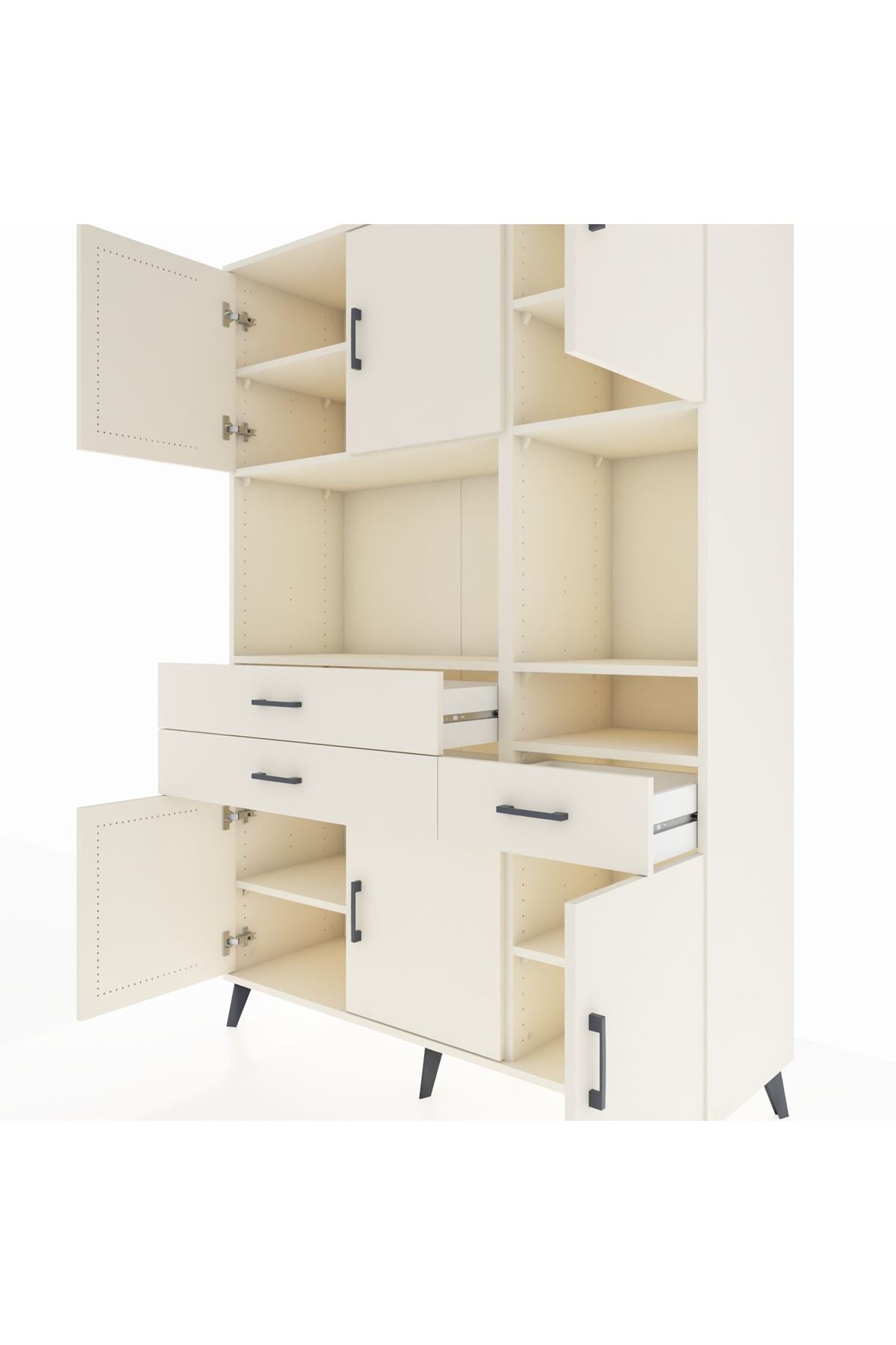 Hyperion Dolap 9 Raflı 3 Çekmeceli 6 Kapaklı 132x44x195 Aytaşı-Aytaşı/Aytaşı