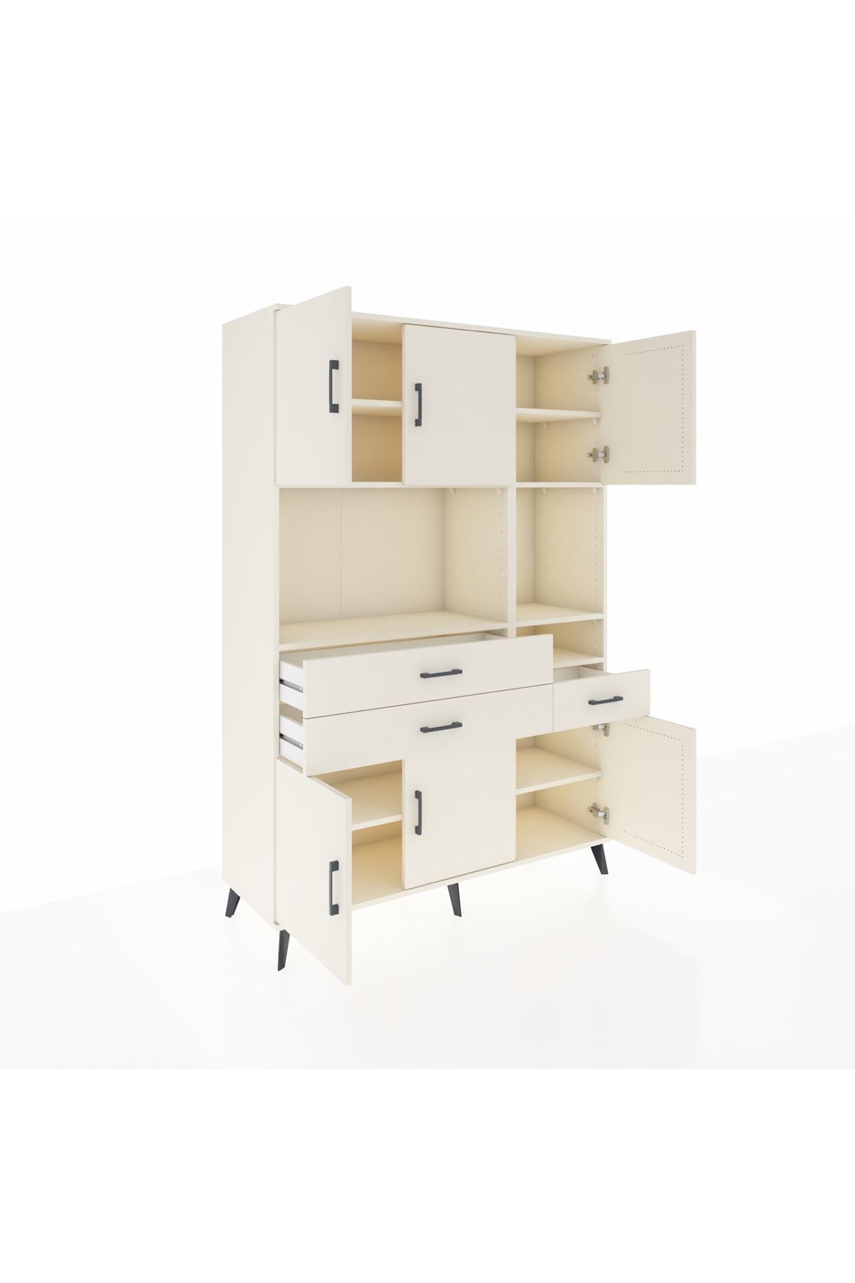 Hyperion Dolap 9 Raflı 3 Çekmeceli 6 Kapaklı 132x44x195 Aytaşı-Aytaşı/Aytaşı