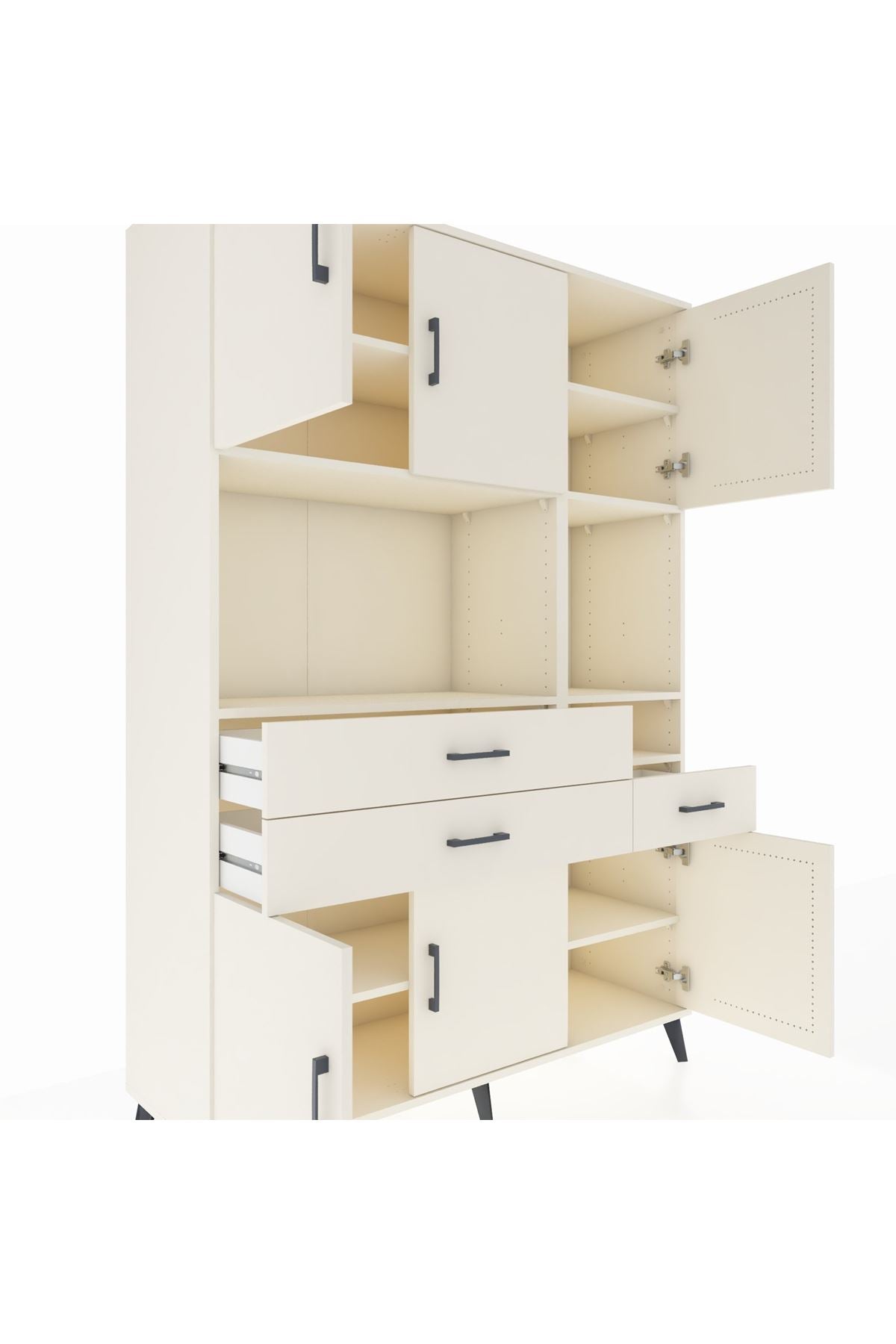 Hyperion Dolap 9 Raflı 3 Çekmeceli 6 Kapaklı 132x44x195 Aytaşı-Aytaşı/Aytaşı