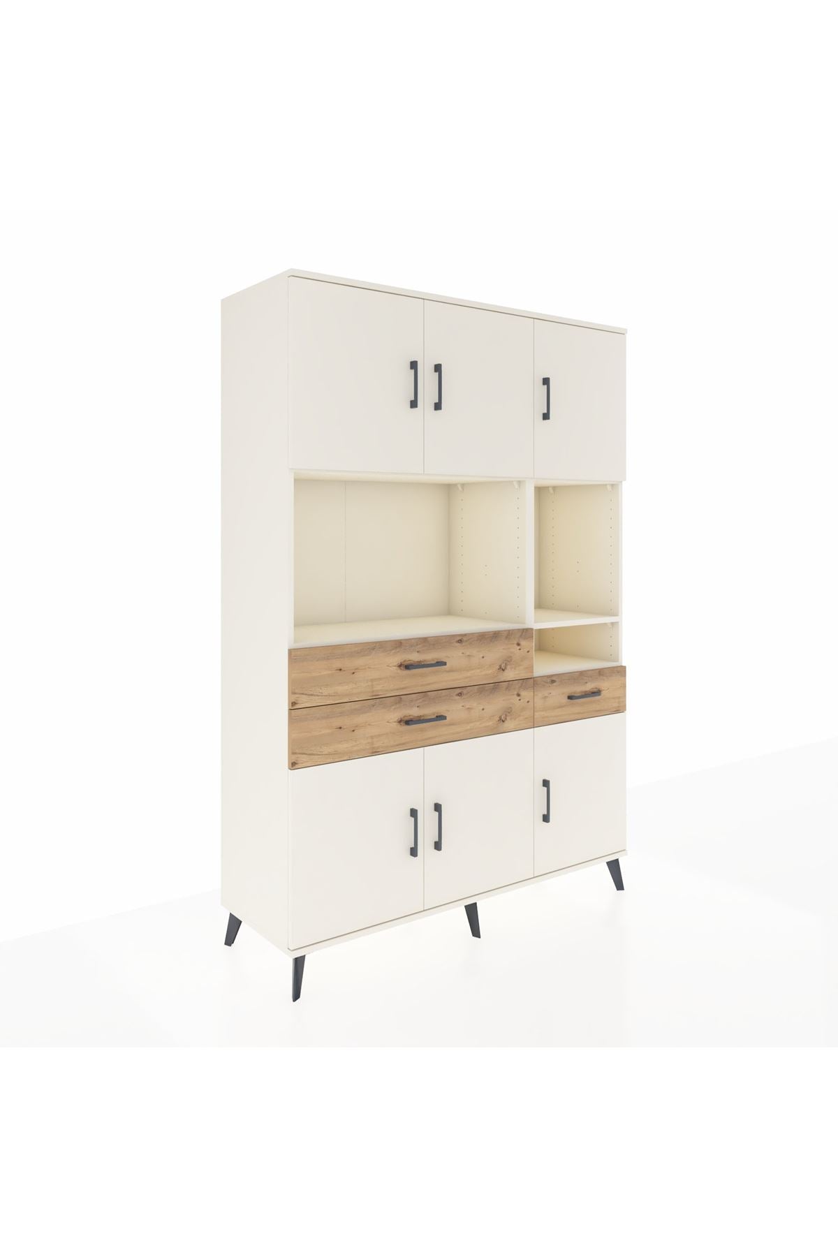 Hyperion Dolap 9 Raflı 3 Çekmeceli 6 Kapaklı 132x44x195 Aytaşı-Aytaşı/Çam