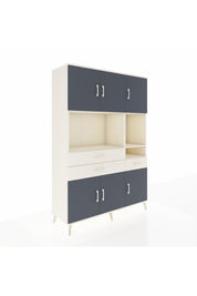 Hyperion Dolap 9 Raflı 3 Çekmeceli 6 Kapaklı 132x44x195 Aytaşı-Antrasit/Aytaşı