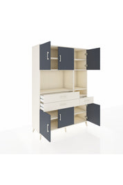 Hyperion Dolap 9 Raflı 3 Çekmeceli 6 Kapaklı 132x44x195 Aytaşı-Antrasit/Aytaşı