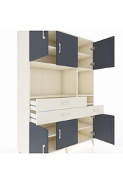 Hyperion Dolap 9 Raflı 3 Çekmeceli 6 Kapaklı 132x44x195 Aytaşı-Antrasit/Aytaşı