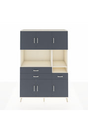 Hyperion Dolap 9 Raflı 3 Çekmeceli 6 Kapaklı 132x44x195 Aytaşı-Antrasit/Antrasit