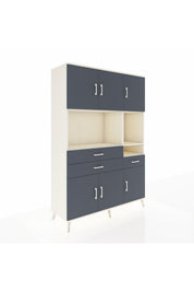 Hyperion Dolap 9 Raflı 3 Çekmeceli 6 Kapaklı 132x44x195 Aytaşı-Antrasit/Antrasit