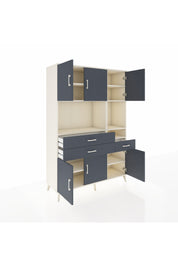 Hyperion Dolap 9 Raflı 3 Çekmeceli 6 Kapaklı 132x44x195 Aytaşı-Antrasit/Antrasit