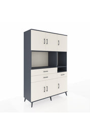 Hyperion Dolap 9 Raflı 3 Çekmeceli 6 Kapaklı 132x44x195 Antrasit-Aytaşı/Aytaşı