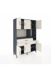 Hyperion Dolap 9 Raflı 3 Çekmeceli 6 Kapaklı 132x44x195 Antrasit-Aytaşı/Aytaşı