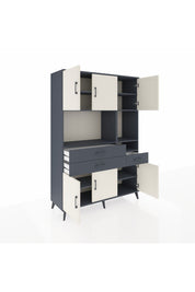 Hyperion Dolap 9 Raflı 3 Çekmeceli 6 Kapaklı 132x44x195 Antrasit-Aytaşı/Antrasit