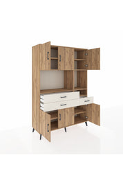 Hyperion Dolap 9 Raflı 3 Çekmeceli 6 Kapaklı 132x44x195 Çam-Çam/Aytaşı