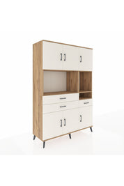 Hyperion Dolap 9 Raflı 3 Çekmeceli 6 Kapaklı 132x44x195 Çam-Aytaşı/Aytaşı