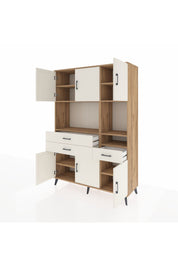 Hyperion Dolap 9 Raflı 3 Çekmeceli 6 Kapaklı 132x44x195 Çam-Aytaşı/Aytaşı