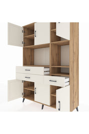 Hyperion Dolap 9 Raflı 3 Çekmeceli 6 Kapaklı 132x44x195 Çam-Aytaşı/Aytaşı