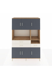 Hyperion Dolap 9 Raflı 3 Çekmeceli 6 Kapaklı 132x44x195 Çam-Antrasit/Aytaşı