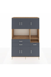 Hyperion Dolap 9 Raflı 3 Çekmeceli 6 Kapaklı 132x44x195 Çam-Antrasit/Antrasit