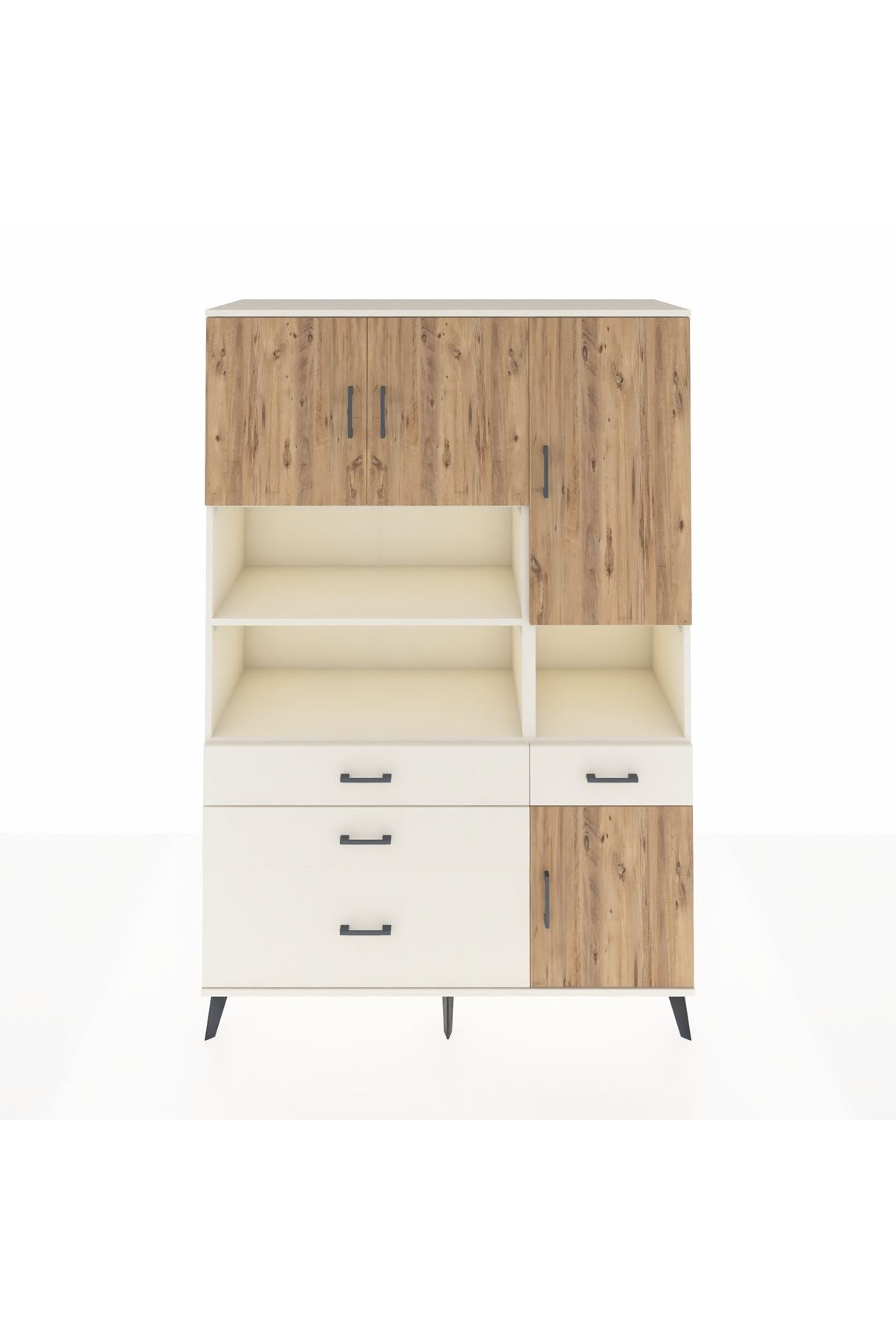 Hyperion Dolap 9 Raflı 4 Çekmeceli 4 Kapaklı 132x44x195 Aytaşı-Çam/Aytaşı