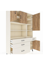 Hyperion Dolap 9 Raflı 4 Çekmeceli 4 Kapaklı 132x44x195 Aytaşı-Çam/Aytaşı