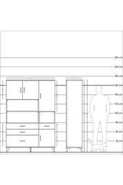 Hyperion Dolap 9 Raflı 4 Çekmeceli 4 Kapaklı 132x44x195 Aytaşı-Çam/Antrasit