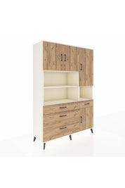 Hyperion Dolap 9 Raflı 4 Çekmeceli 4 Kapaklı 132x44x195 Aytaşı-Çam/Çam