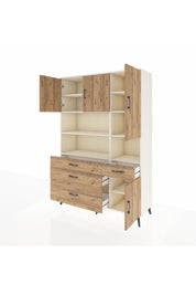 Hyperion Dolap 9 Raflı 4 Çekmeceli 4 Kapaklı 132x44x195 Aytaşı-Çam/Çam