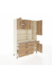 Hyperion Dolap 9 Raflı 4 Çekmeceli 4 Kapaklı 132x44x195 Aytaşı-Çam/Çam
