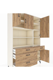 Hyperion Dolap 9 Raflı 4 Çekmeceli 4 Kapaklı 132x44x195 Aytaşı-Çam/Çam