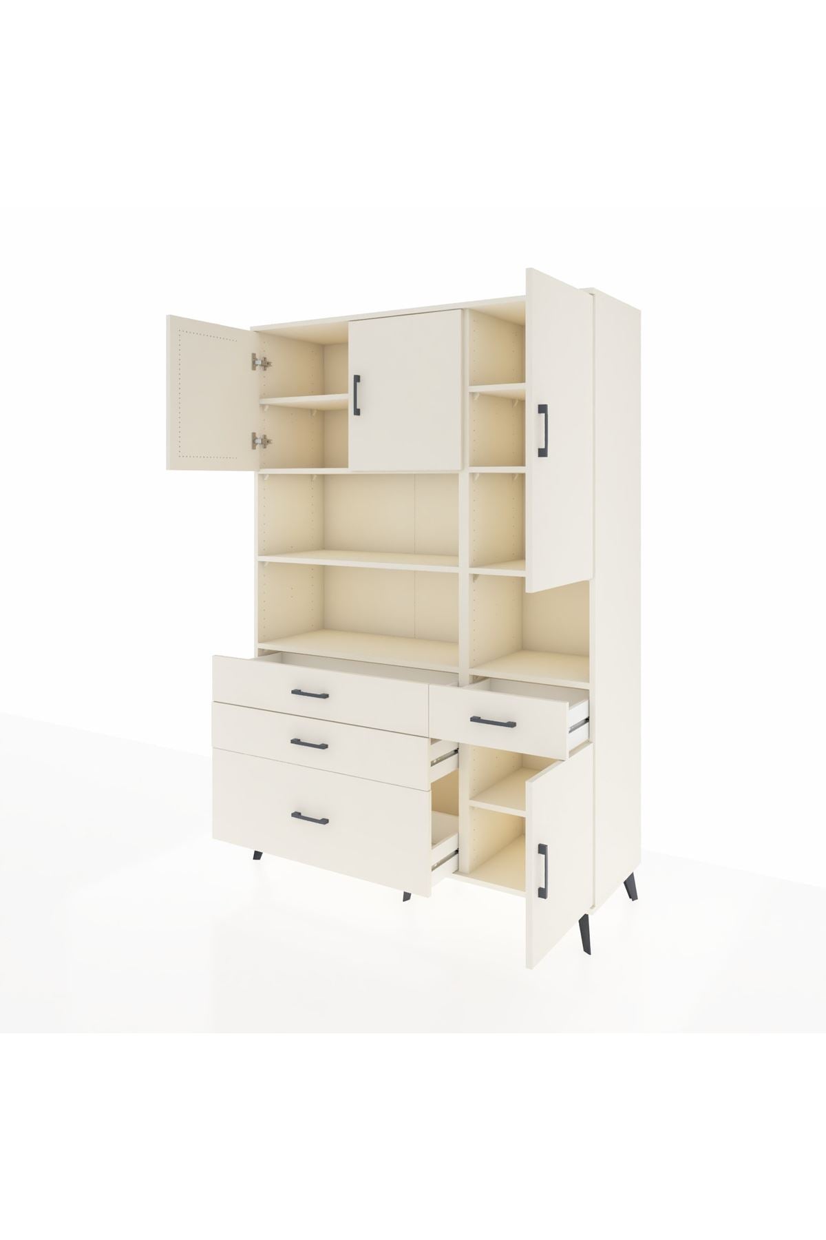 Hyperion Dolap 9 Raflı 4 Çekmeceli 4 Kapaklı 132x44x195 Aytaşı-Aytaşı/Aytaşı