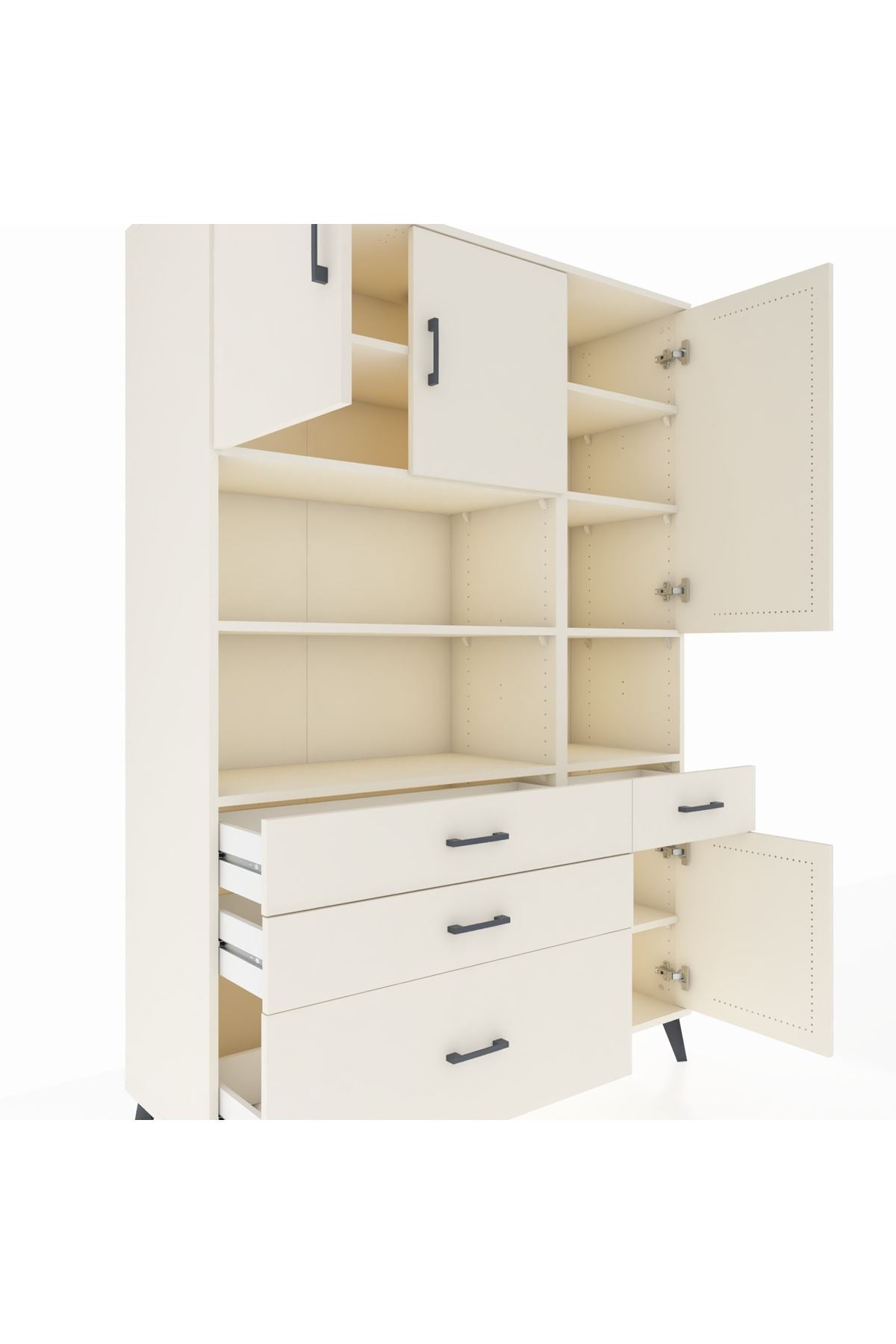 Hyperion Dolap 9 Raflı 4 Çekmeceli 4 Kapaklı 132x44x195 Aytaşı-Aytaşı/Aytaşı