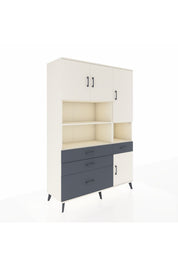 Hyperion Dolap 9 Raflı 4 Çekmeceli 4 Kapaklı 132x44x195 Aytaşı-Aytaşı/Antrasit