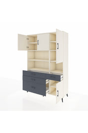 Hyperion Dolap 9 Raflı 4 Çekmeceli 4 Kapaklı 132x44x195 Aytaşı-Aytaşı/Antrasit