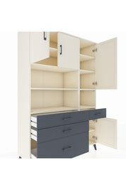 Hyperion Dolap 9 Raflı 4 Çekmeceli 4 Kapaklı 132x44x195 Aytaşı-Aytaşı/Antrasit