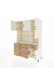 Hyperion Dolap 9 Raflı 4 Çekmeceli 4 Kapaklı 132x44x195 Aytaşı-Aytaşı/Çam