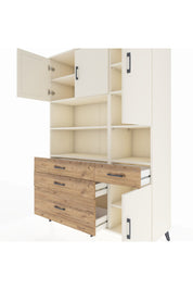 Hyperion Dolap 9 Raflı 4 Çekmeceli 4 Kapaklı 132x44x195 Aytaşı-Aytaşı/Çam